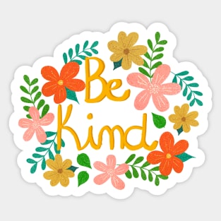 Floral Be kind Sticker